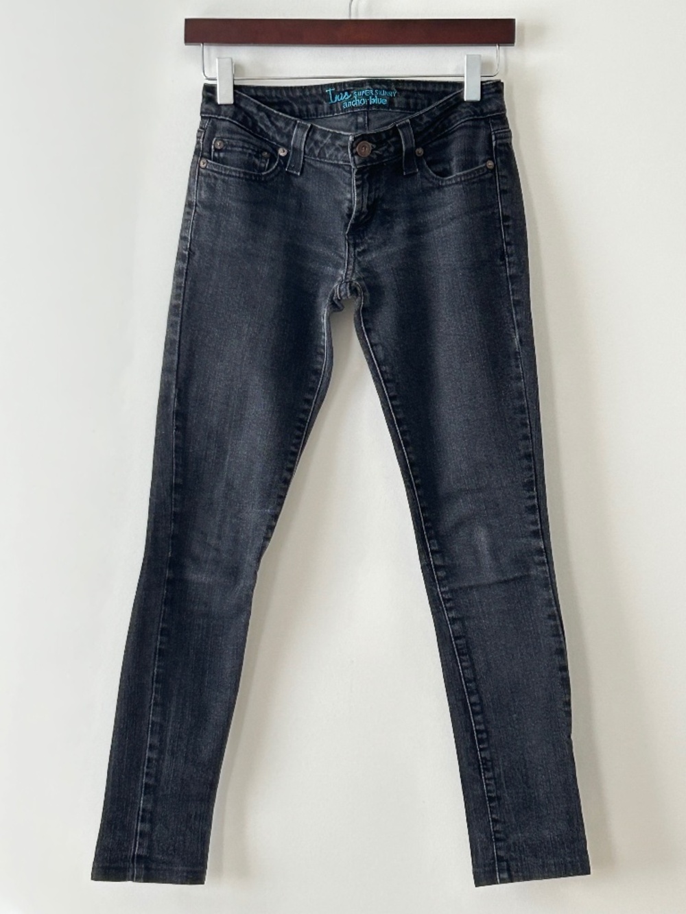 Anchor Blue Iris Black Super Skinny Jeans Size 1